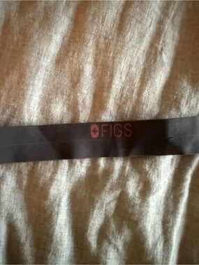 Figs Black Headband with Red Logo